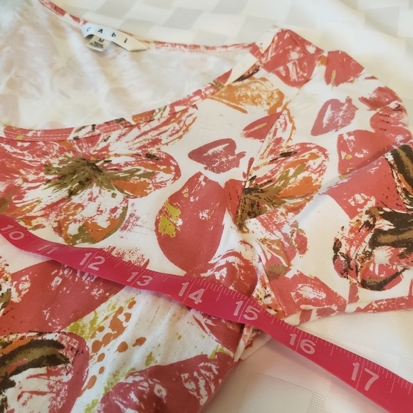 CAbi Floral 3/4 Sleeves  Top Size M - Picture 4 of 8